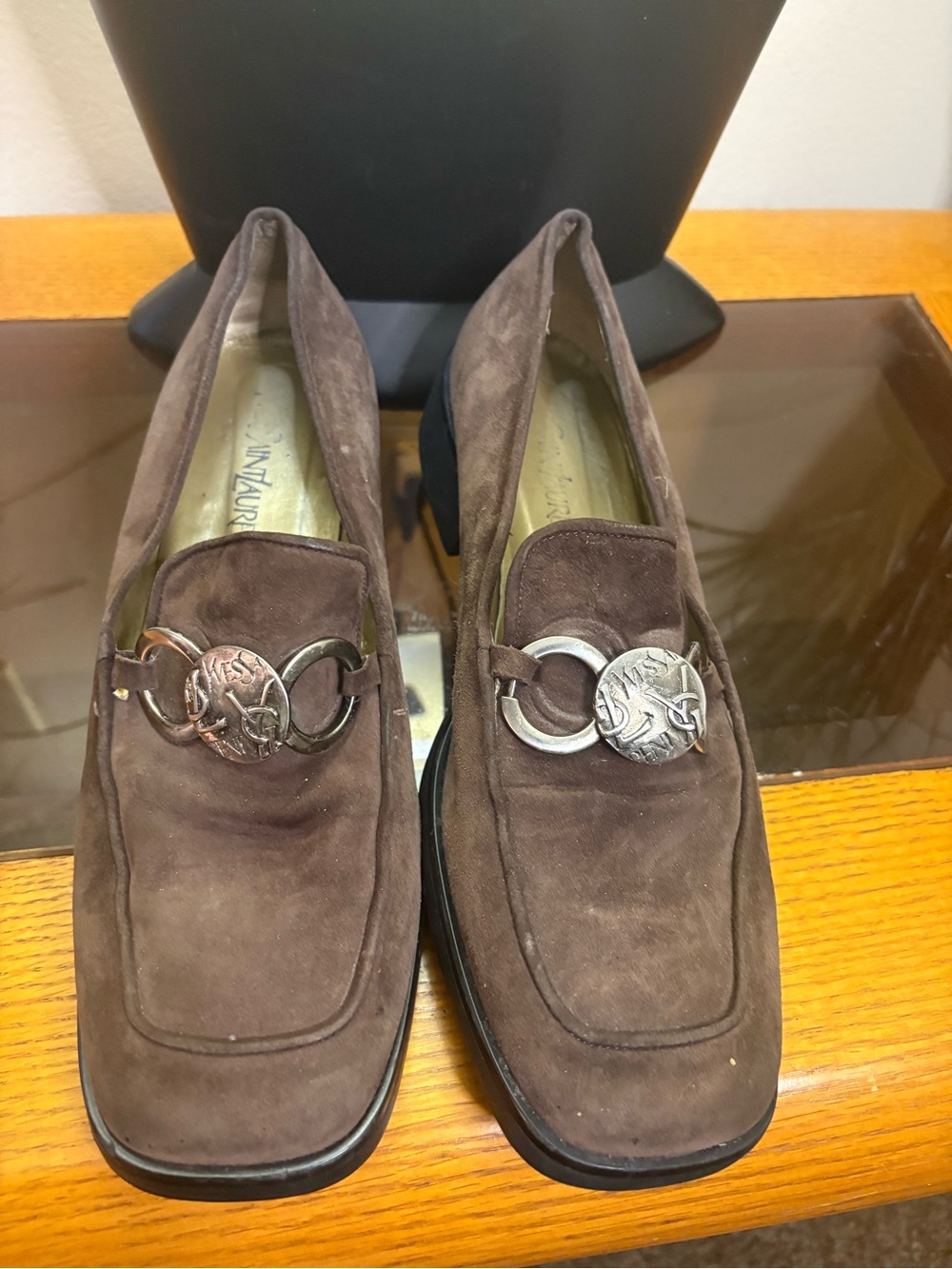 Vintage YSL Brown suede loafer